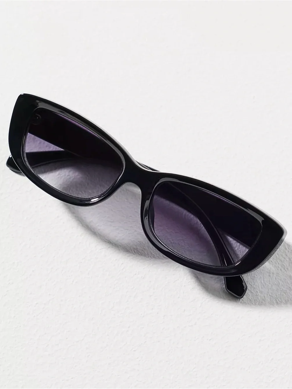 Anthropologie Reality Eyewear Slim Wrapped Oval Sunglasses Black NWT Preppy Chic